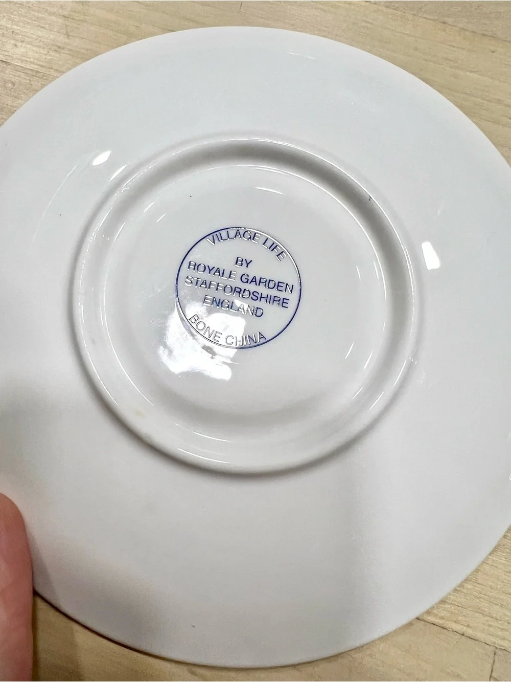 Vintage Bone China Teacup and Saucer - Toile